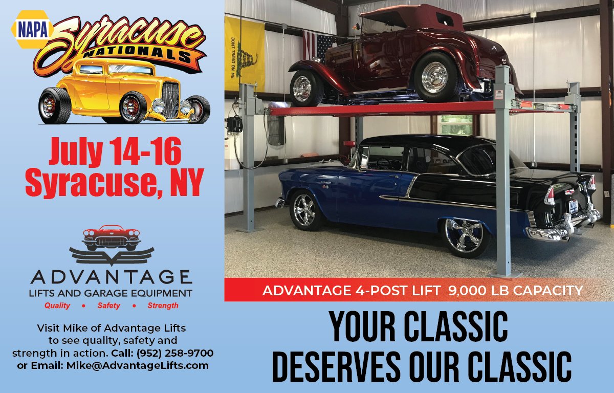 advantagelifts's tweet photo. Join us at Syracuse Nationals in Syracuse, New York this Friday, July 14th through Sunday, July 16th! For special show pricing, call Mike Weber (952) 258-9700, or email at Mike@AdvantageLifts.com. https://t.co/uROMKt5SRA