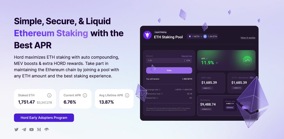 Tanaka_L2's tweet photo. #LSD has been on fire, becoming the biggest sector in #DeFi, capturing over $21B TVL

As a result, more &amp; more #LSD projects are emerging, making it challenging to find a #Gem among them

Introducing @HordApp - a lowcap hidden gem that's worth adding to your LSD list

A thread 🧵 https://t.co/eInB1MAJUW