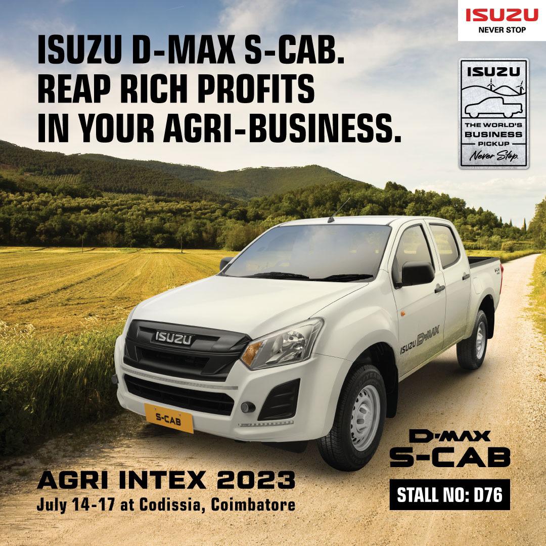 IsuzuIndia's tweet photo. ISUZU is delighted to invite you to AGRI INTEX 2023, India's largest Agri show in Coimbatore.
Venue: AGRI INTEX 2023
Stall No: D76
Dates: July 14-17 at Codissia, Coimbatore

#Isuzu #IsuzuIndia #IsuzuDMAX #IsuzuSCAB #Agriculture #AgriExpo #agriintex2023 #agriintex #coimbatoreexpo https://t.co/FJLccRlwxJ