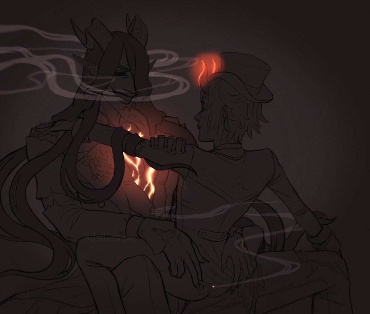 metallic_oxide's tweet photo. Me and the friendly Antonio who carried me to the  corner and humped me there the whole match 🫣❤️‍🔥
#IdentityV #IdentityVfanart #violinist #antonio #antoniopaganini #postman #victorgrantz #violinistidv #postmanidv #victonio https://t.co/mnDUBrLhbo