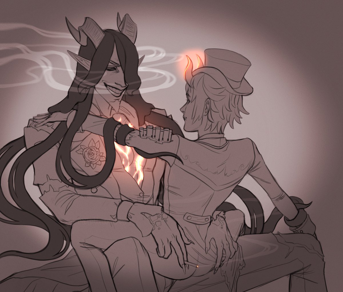 metallic_oxide's tweet photo. Me and the friendly Antonio who carried me to the  corner and humped me there the whole match 🫣❤️‍🔥
#IdentityV #IdentityVfanart #violinist #antonio #antoniopaganini #postman #victorgrantz #violinistidv #postmanidv #victonio https://t.co/mnDUBrLhbo