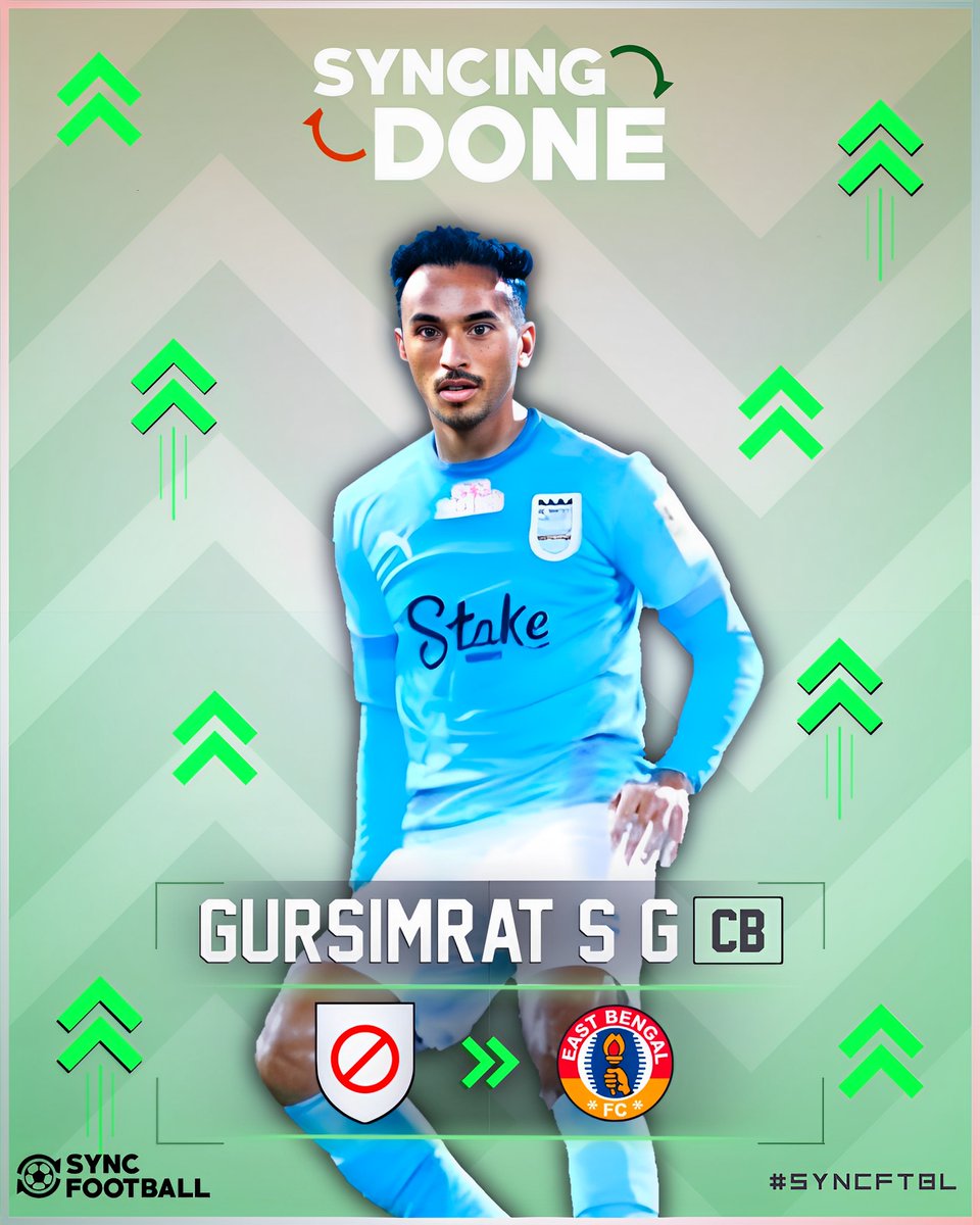✅ Sync𝗗𝗢𝗡𝗘 ~ East Bengal officially announced defender Gursimrat Singh Gill.

The new 🧱 in the squad till 2026! 🔴🟡

#eastbengal #ebfc #heroisl #syncftbl