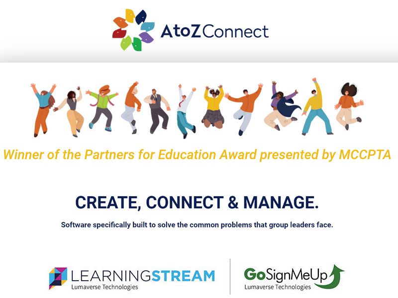 GoSignMeUp's tweet photo. If your school communities need to efficiently communicate, share information and stay connected, check out our sister company AtoZ Connect!
https://t.co/PXS12XnwDV
#gosignmeup #learningstream #atozconnect #lumaverse #software #app https://t.co/rRsbtpcY2X