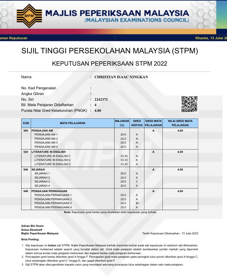 isaacningkan's tweet photo. I did it, 4.0 for STPM! ๐ค #stpm2022 https://t.co/eLDz34XMQ6