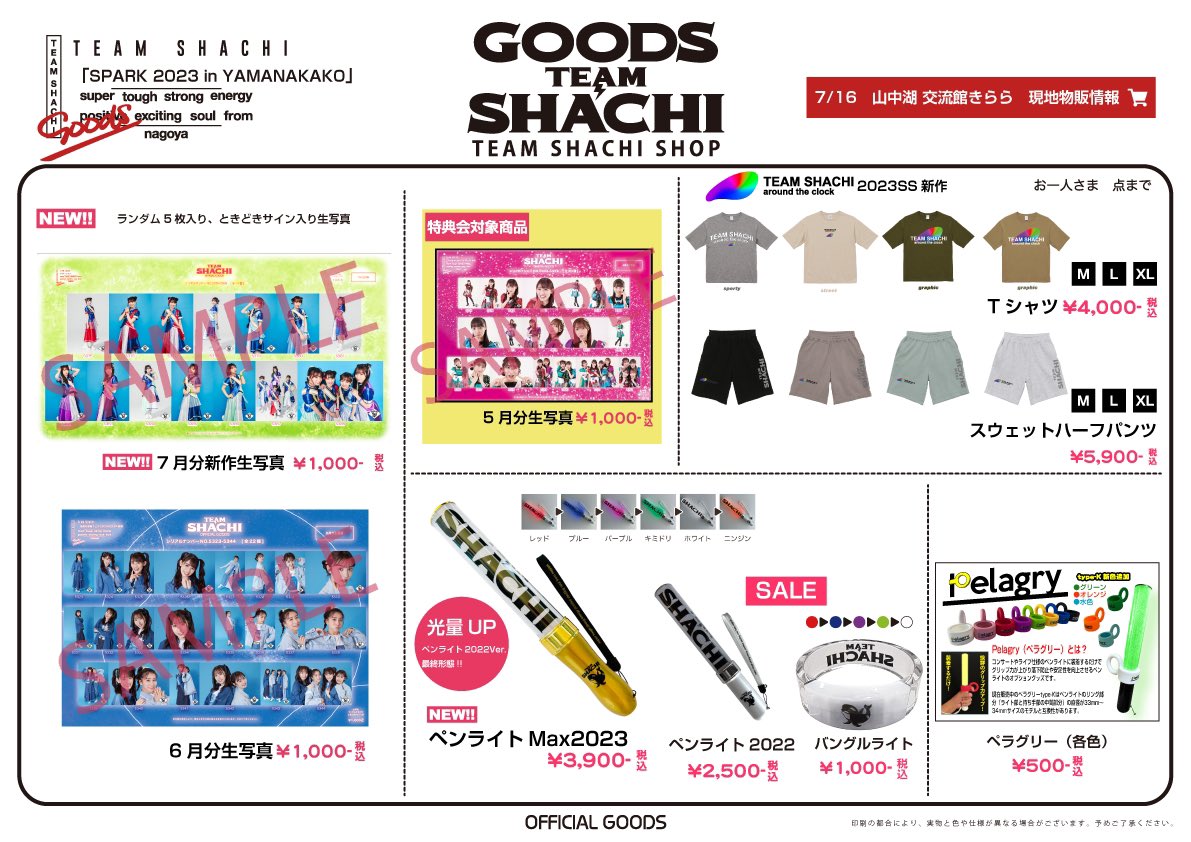 TEAM SHACHI 特典写真 TEAM SHACHI SHOP