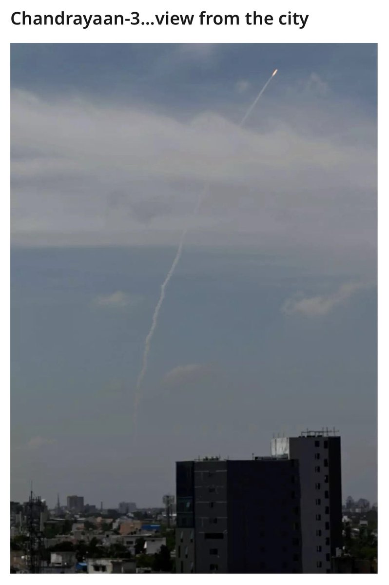 harpriyak's tweet photo. Look, up in the sky… 🚀🌘 @isro #Chandrayaan3 
Thanks @ndtv for this shot! https://t.co/2LitszwiKq