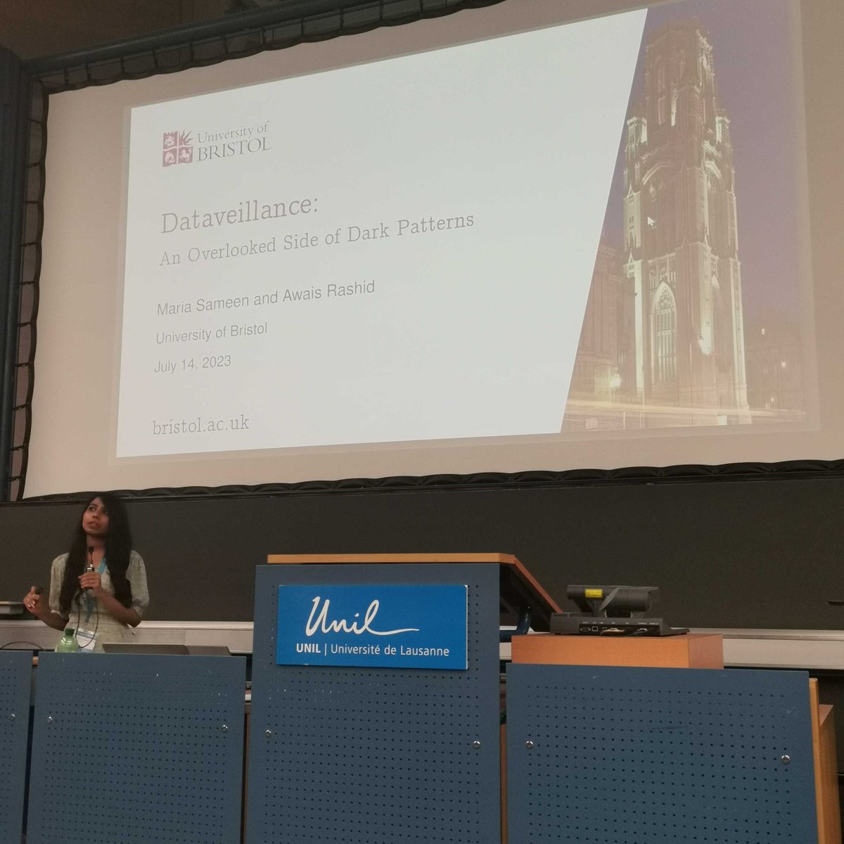 Lovely to see CDT student Maria Sameen present her talk this morning on Dataveillance: An Overlooked Side of Dark Patterns (w/ Awais Rashid) at HotPETS (Hot Topics in Privacy Enhancing Technologies) @PET_Symposium

More on Maria’s PhD research here: bit.ly/3NSJ6kR