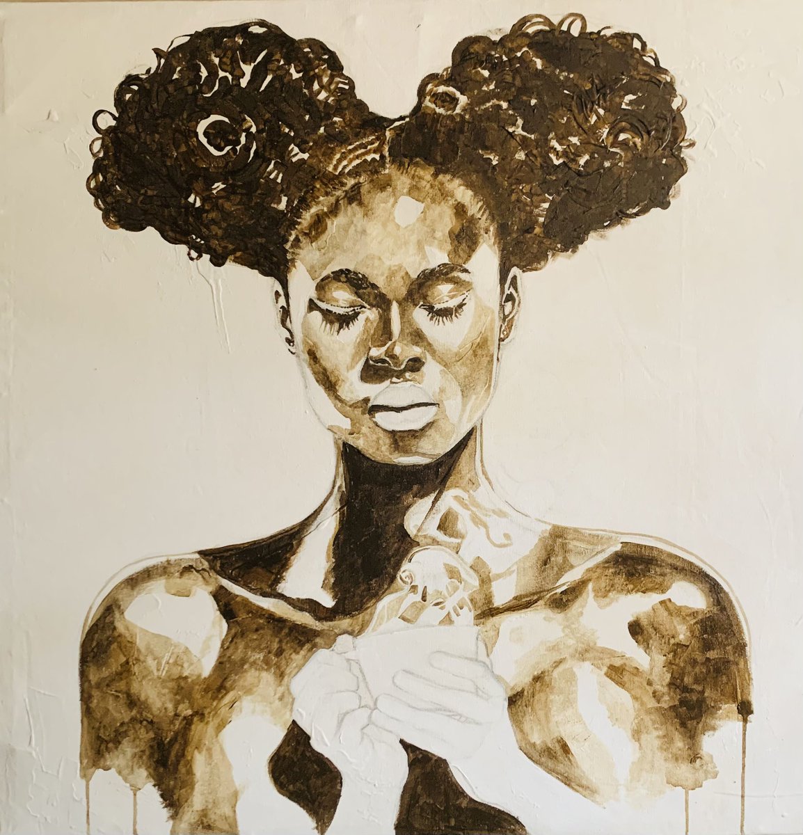 kennydavinci's tweet photo. The process. #thecoffeeartist #myart https://t.co/EncXvCxVfd