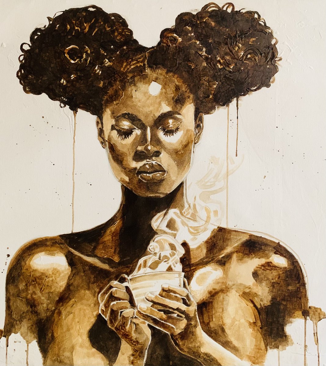 kennydavinci's tweet photo. The process. #thecoffeeartist #myart https://t.co/EncXvCxVfd