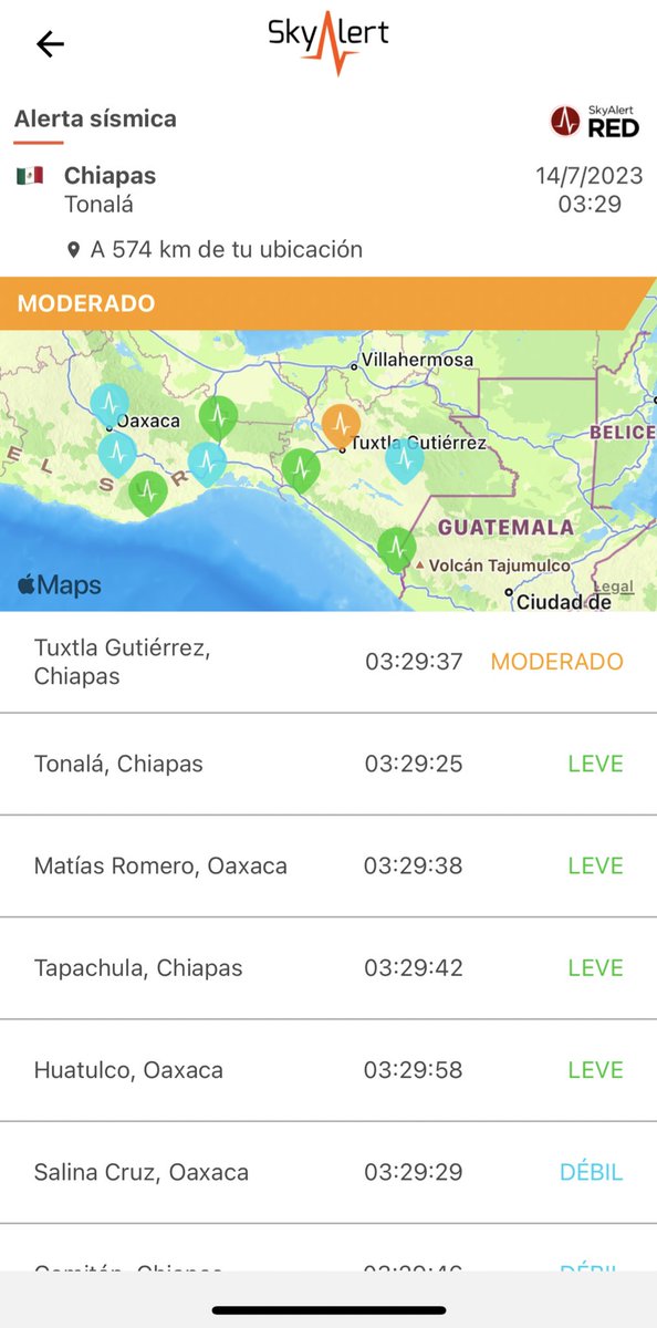 SkyAlertMx's tweet photo. Actualización: sismo de intensidad «moderada» en Chiapas.

Magnitud preliminar 6.5. https://t.co/G2T8gbluEC
