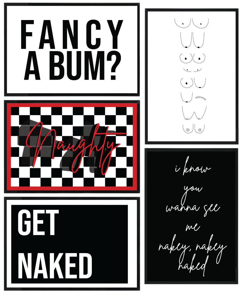 🌶️ Spice up your home, with our naughty prints. 5 Piece Gallery Wall A4 Collection. 

#spicy #addabitofspice #naughty
#naughtyhumor
#gallerywallinspo #gallerywallprints #artprints #printlover #artlover #gallerywalldecor #gallerywallset #artprintaddict #gallerywallgoals