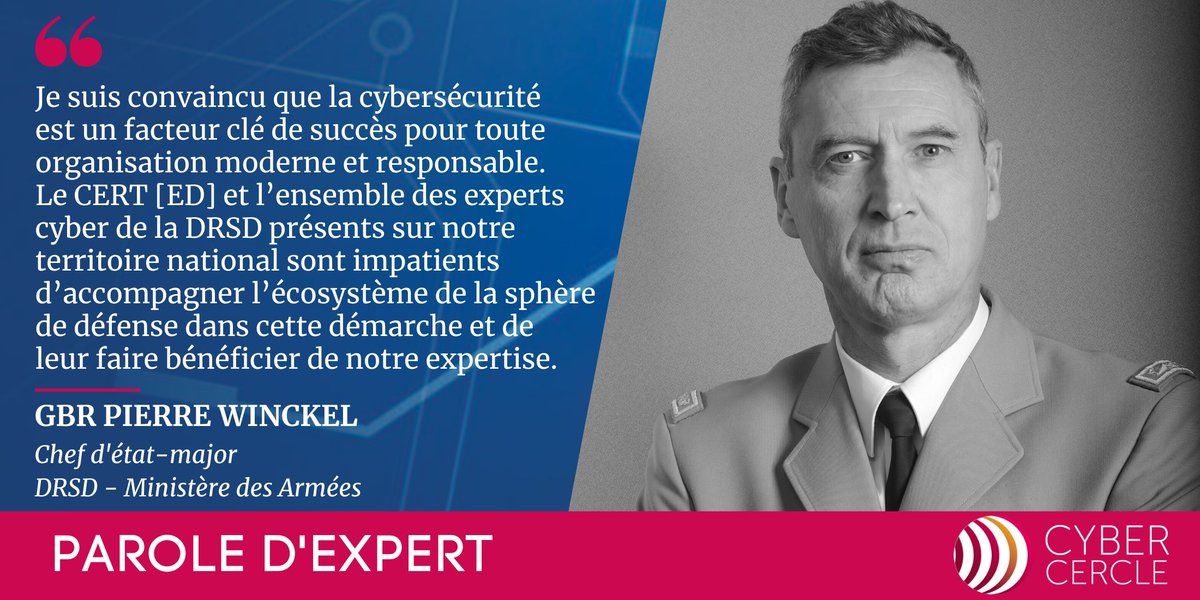 CyberCercle's tweet photo. đ#VendrediLecture #14Juillet đ«đ·
â La DRSD accentue sa "cyberisation" â, une #ParoledExpertCyberCercle du GĂ©nĂ©ral de brigade Pierre WINCKEL, chef dâĂ©tat-major de @La_DRSD
đhttps://t.co/do2sJ55Y2c
#cybersecurite #cyberdefense #defense #CERTed #bitd #supplychain https://t.co/JGuMj6jojP