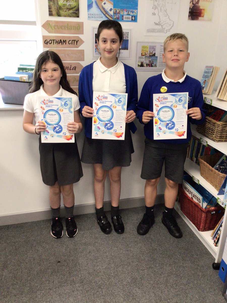 OABroadoak's tweet image. Congratulations to Daisy, Alice and Lukass in #5MH on achieving their school swimming award 6  #Y5 #Proud