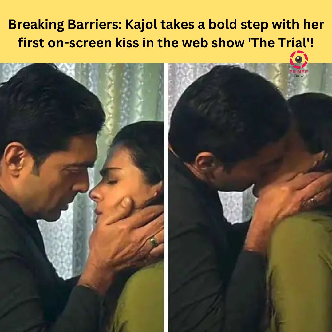 FilmeeBoy's tweet photo. Breaking Barriers: @Kajol takes a bold step with her first on-screen kiss in the web show 'The Trial'! 😮
#kajol #kajolfans #kajolfanclub #thetria #webseries #mustwatchwebseries #latestnews #trendingpost #bollywoodnews https://t.co/UE3K6GmyLP