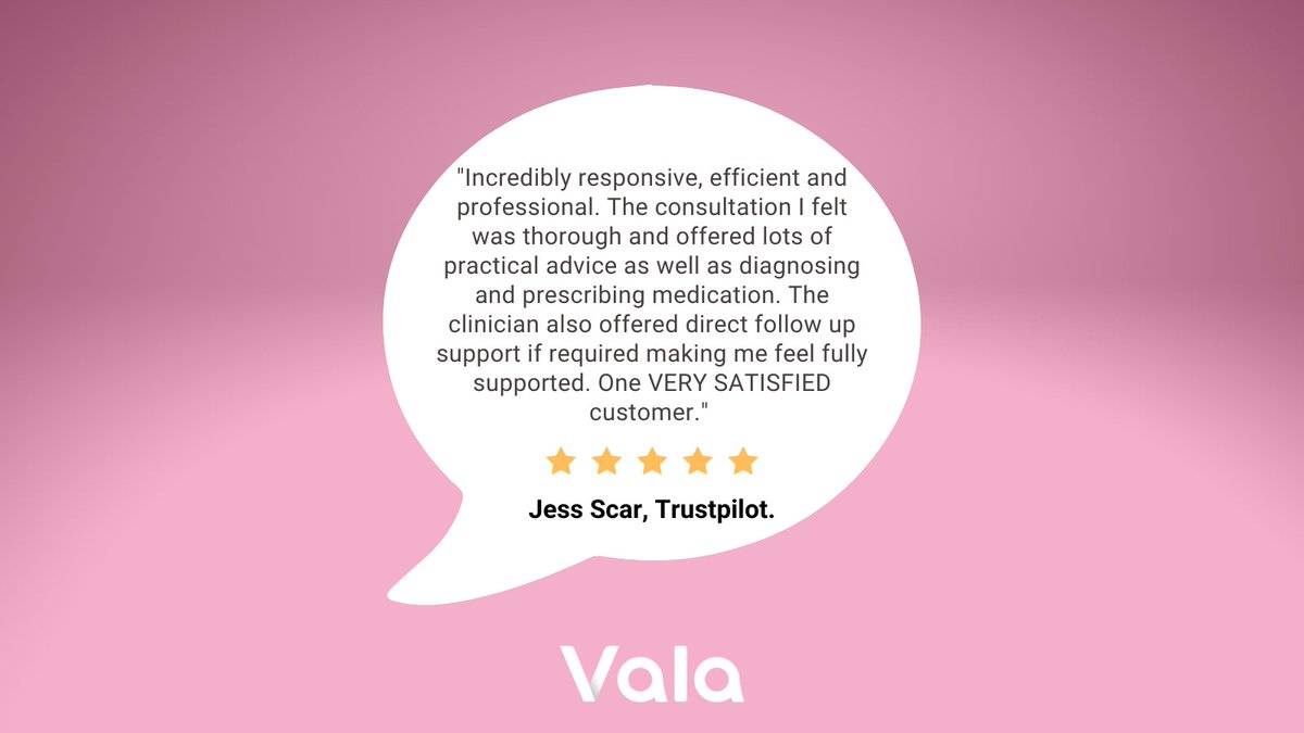 ‘Incredibly responsive, efficient and professional.’ - Jess, Trustpilot.

We love to hear when our service is praised by our members, because after all we are the network run by you. bit.ly/3EAbCV9 

#ValaHealth #HealthForAll #OnlineGP #Testimonial #CustomerReview