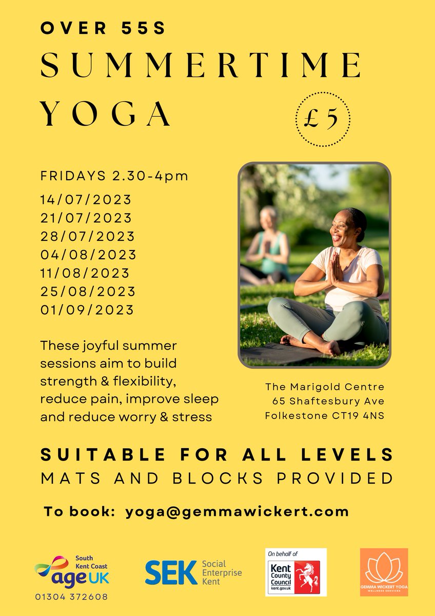 Brighten up this dreary Friday with Summertime Yoga at The Marigold Centre ☀️ #yoga #Folkestone