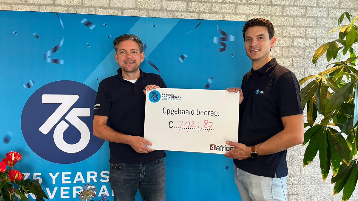 Good news! With the 75th anniversary of Backsaver we raised a total of €7921,87 for the foundation 4africa!! #proud #4africa