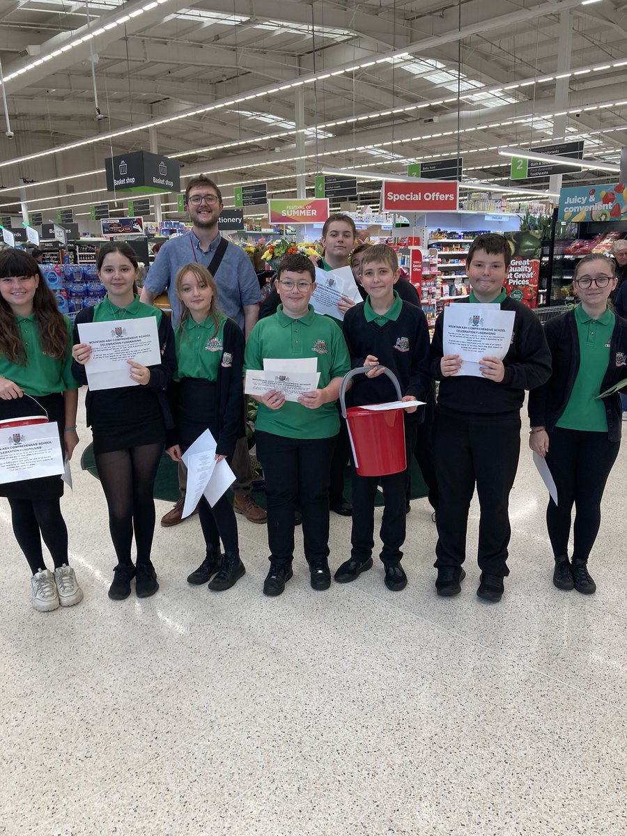 Fundraising in Asda Aberdare this morning, thank you to Julie from the store for organising this. Come along and support us raising funds for our celebration events. @Main_MACS
