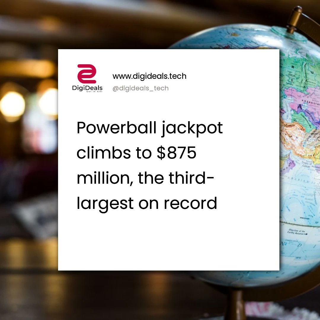 Powerball jackpot climbs to $875 million, the third-largest on record
https://t.co/yKfOAHRux2
#Powerball #Jackpot https://t.co/yfhQLStruV