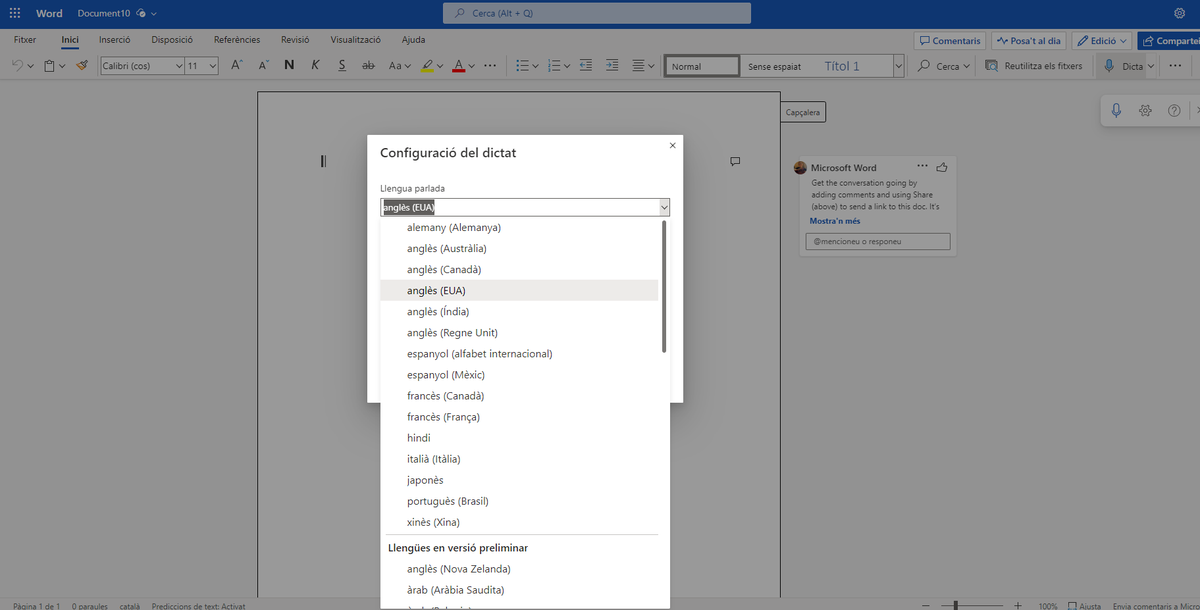 Eh, <a href="/MicrosoftHelps/">Microsoft Support</a>, when will be able to use #Word Dictate in #Catalan? Thanks!