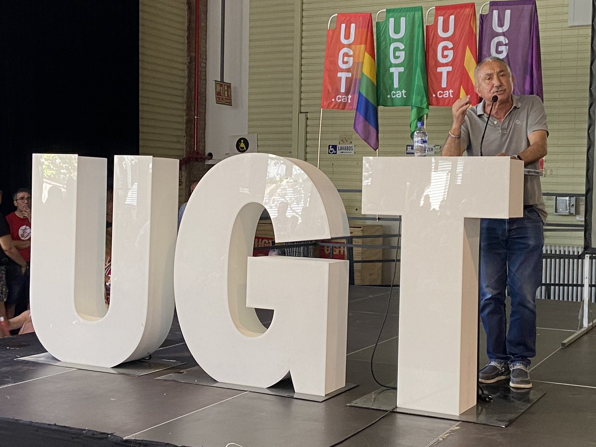 "Vosaltres teniu clar que el #23J hem d'omplir les urnes. Però aquesta assemblea ha de servir per multiplicar els nostres vots i dir-li a la gent d'aquest país que és l'hora de defensar la democràcia i els drets que tant ens ha costat guanyar".

Pepe Álvarez #VotaDretsUGT