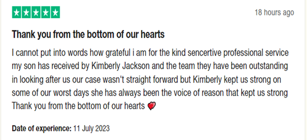 kim_fjacks's tweet photo. Ending a week on a high with a fantastic outcome at Tribunal for one of our most vulnerable Armed Forces Compensation Scheme clients this week. This review serves as a strong and warming reminder as to why we do the work that we do. https://t.co/5l00SipB7G