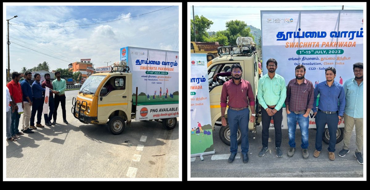 iocl_srpl1's tweet photo. @iocl_srpl1 CGD Salem flagged off Campaigning vehicle carrying the message on Swachhta Awareness, Benefits of NG and details of CNG and PNG availability in Salem District. 
The vehicle will cover selected areas in Salem City for two days.
@IOCL_PLHO @IndianOilcl https://t.co/RoNSvlO1FT