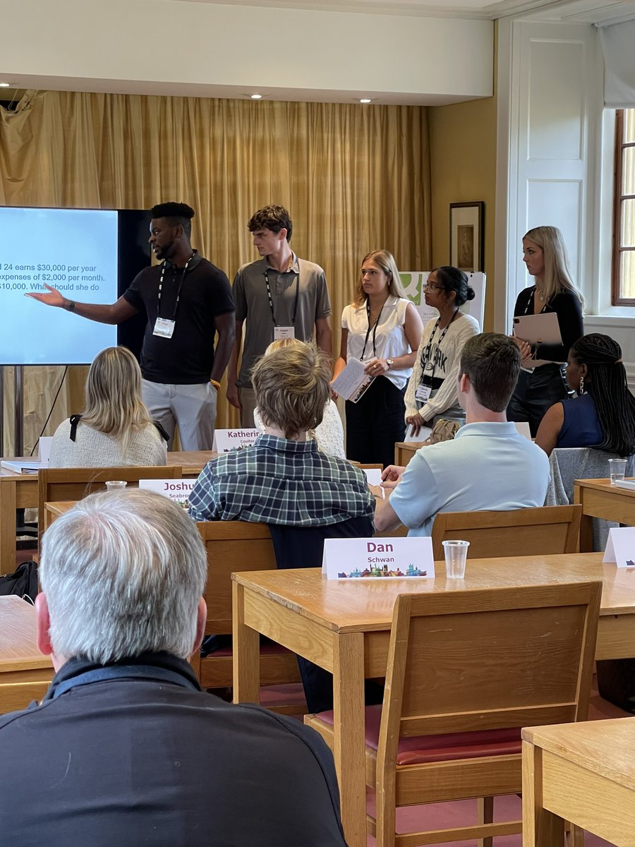 AmyKamATL's tweet photo. Putting what we’ve learned into practice and how the group would advise individuals in different scenarios to invest @TheSIBF #SIBFCambridge https://t.co/iEYhlmgOac