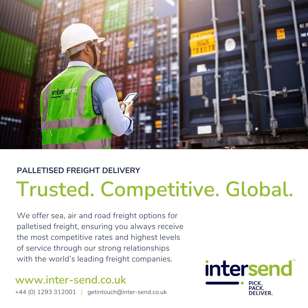 Whether you need to send something via sea, air or land, our extensive palletised freight services ensure your goods get from A to B safely. 

#InterSend #freightdelivery #palletisedfreight #distribution #quality