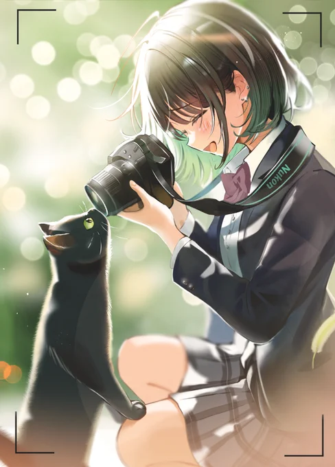 写真部の先輩と猫 #作品をみてくださいあわよくばフォローしてください祭