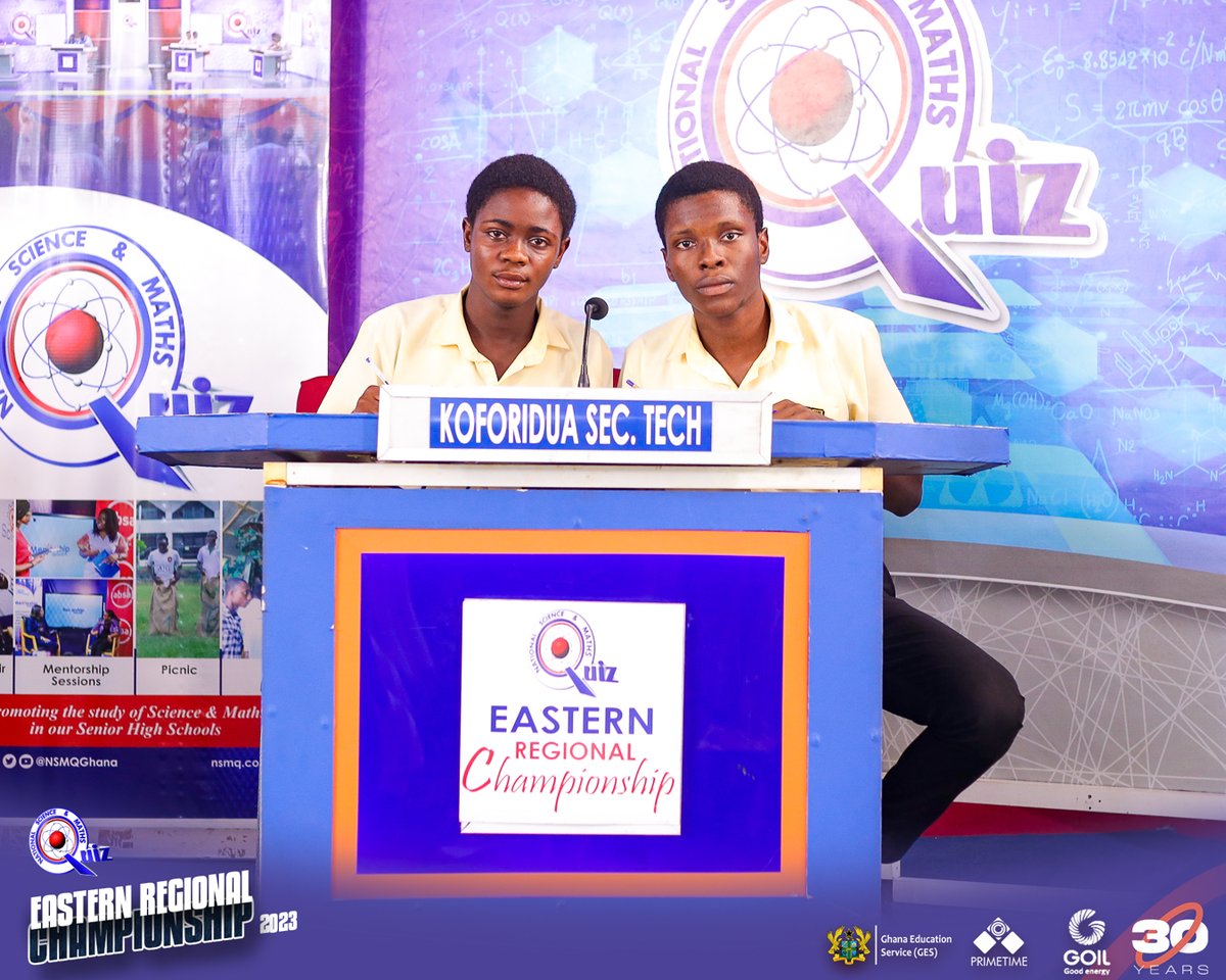 NSMQGhana's tweet photo. EASTERN REGIONAL CHAMPIONSHIP:

Meet the contestants

Krobo Girls' SHS
Pope John SHS &amp; Min. Sem.
Nkwatia Presby SHS
Koforidua Sec. Tech.

@GOIL_Official 

#NSMQ2023 #NSMQ30 #Primetime https://t.co/VlKfNkfdmn