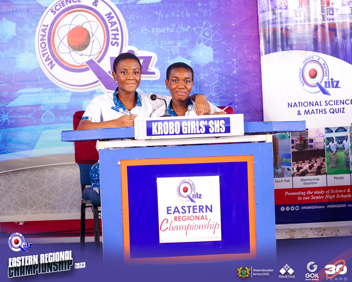 NSMQGhana's tweet photo. EASTERN REGIONAL CHAMPIONSHIP:

Meet the contestants

Krobo Girls' SHS
Pope John SHS &amp; Min. Sem.
Nkwatia Presby SHS
Koforidua Sec. Tech.

@GOIL_Official 

#NSMQ2023 #NSMQ30 #Primetime https://t.co/VlKfNkfdmn