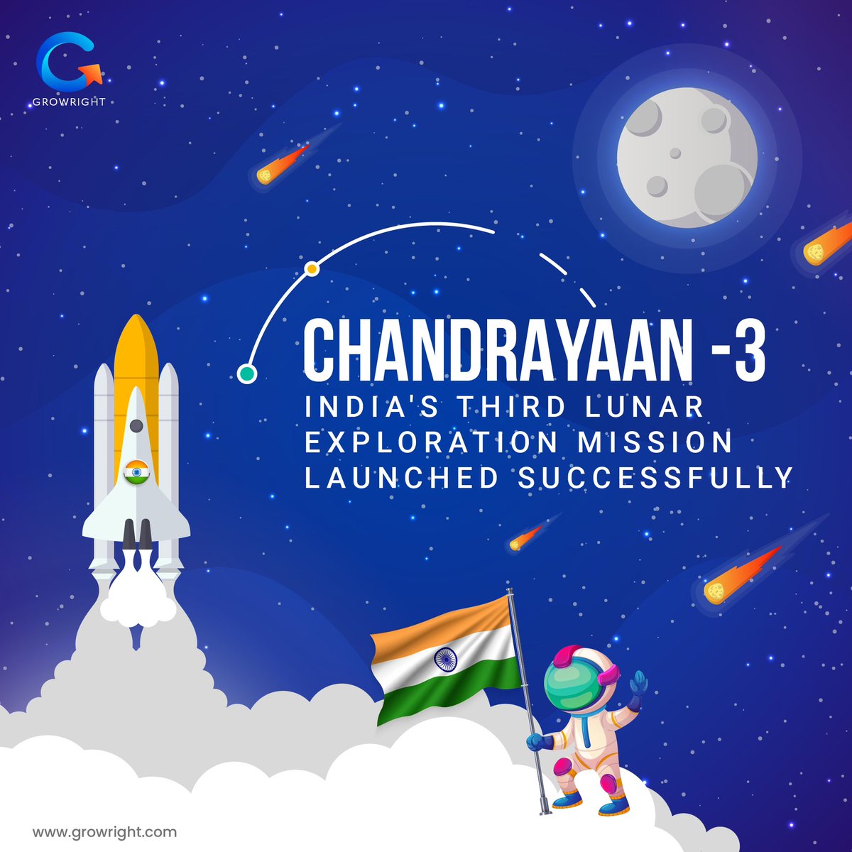 growright_io's tweet photo. 🚀 “CHANDRAYAAN - 3” 🚀
#chandrayaan3 #growright #missiontothemoon #uind #induniverse #uindtoken https://t.co/ltIE8w4CEy