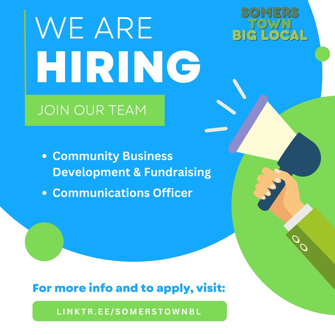 Our team is growing and we'd love to have you be a part of it! We've got two new roles and an exciting list of projects in the pipeline so if you even have the slightest interest, head on over to our Linktree to learn more: linktr.ee/somerstownbl