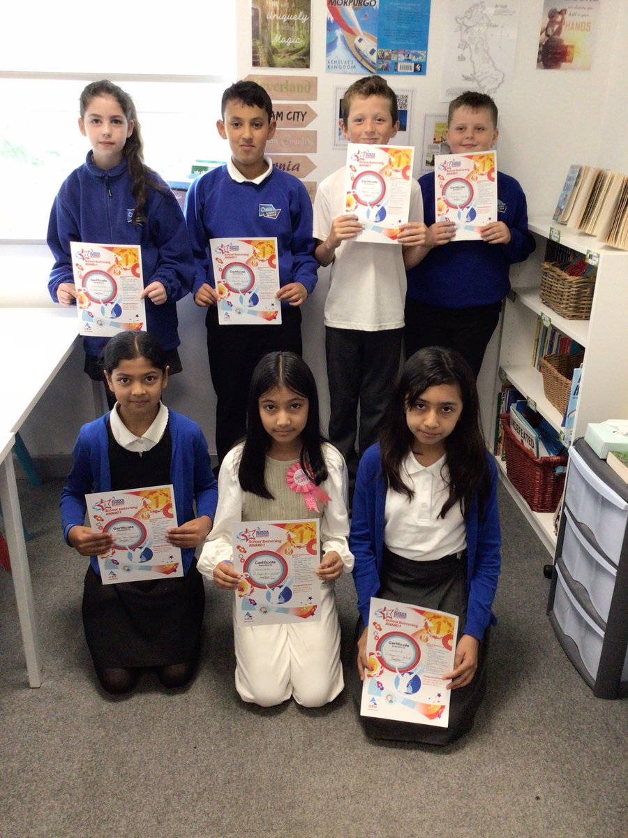OABroadoak's tweet image. Congratulations to Laila, Hashim, Alfiejoe, Jaiden, Mysha, Priyasha and Inaaya in #5MH on achieving their school swimming award 1  #Y5 #Proud
