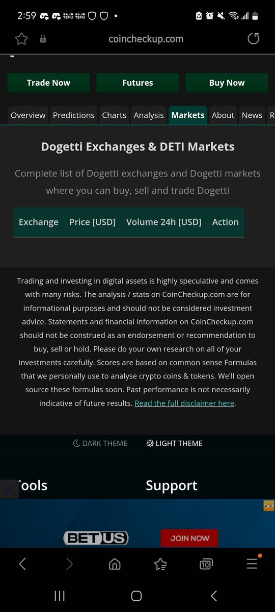510Nation's tweet photo. @_Dogetti_ Here's the complete list where you can sell this Piece of $hit coin... Nowhere..It has no value https://t.co/DDCFGO6oI3