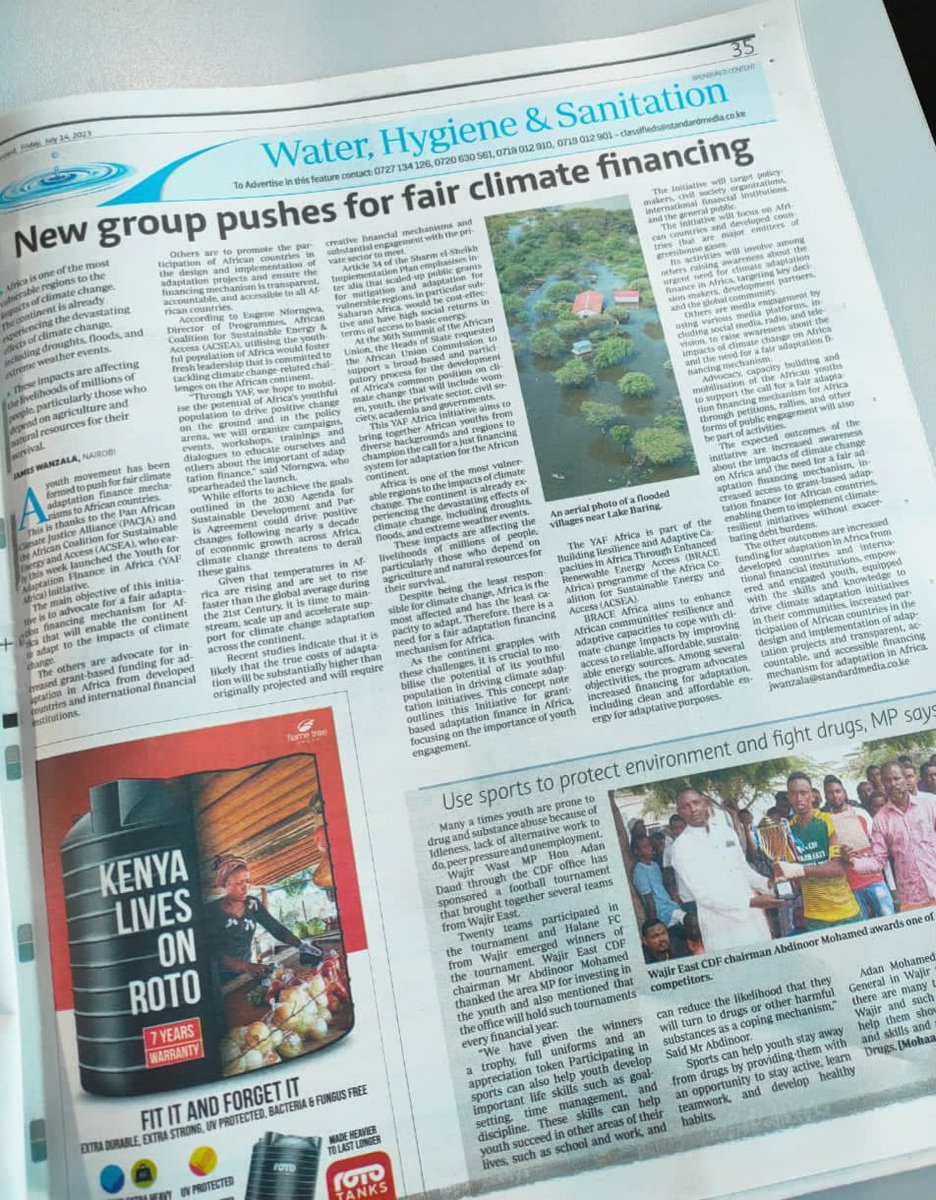 It's great to see that the YAF movement is already attracting media attention. YAF focuses on the crucial issue of adaptation to climate change in Africa, with an emphasis on finance. Join the movement: yafafrica.acsea54.org #fafa #ClimateCrisis #AdaptationFinance @AfricaAAI