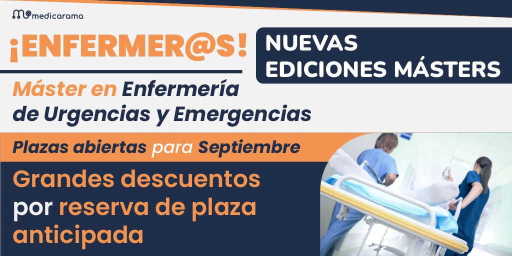 ¡Nuevas Ediciones en Masters! 📢
🎟️ Plazas abiertas para Septiembre... 
Y ahora si te matriculas antes del 𝟯𝟭 𝗱𝗲 𝗷𝘂𝗹𝗶𝗼, podrás aprovechar un #descuento especial por reserva anticipada

🤳 Consulta todos nuestros Másters de Formación Permanente 
medicarama.com/programas/