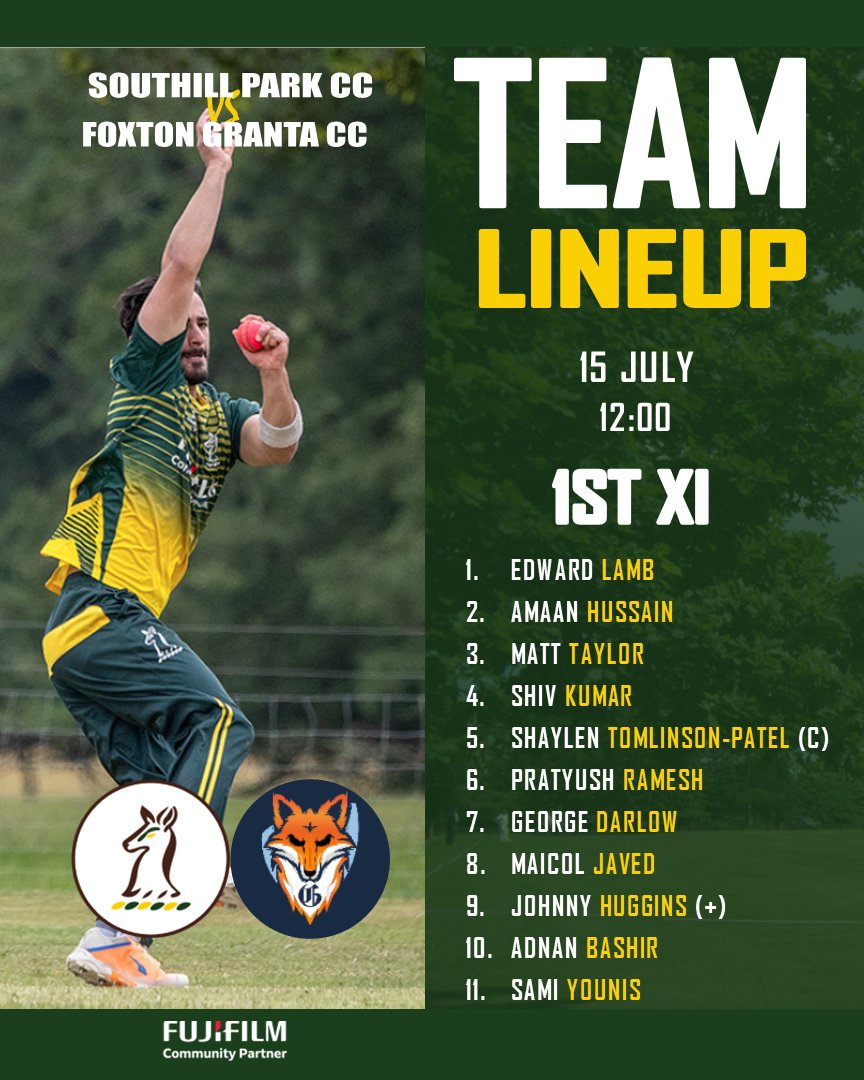 southillcricket's tweet image. #TEAMLINEUP for our 1st XI and 2nd XI games this Saturday.

Our 1st XI look to bounce back against @foxtongrantacc  from 1200 hours.

Our 2nd XI travel to play #LGRXI in a top of the table clash in the #HuntsLeague from 1300 hours.

Hopefully the rain stays away... ☔☔☔