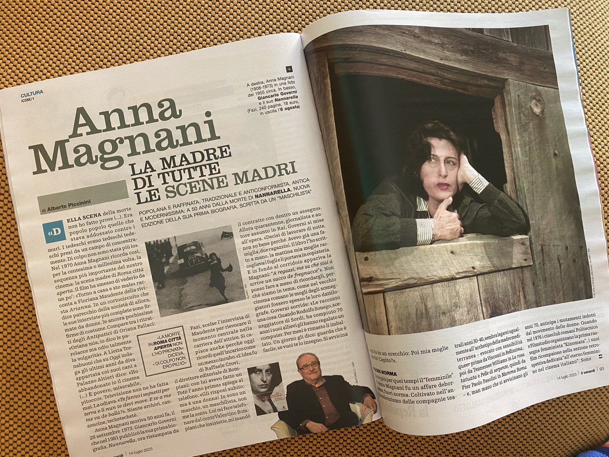 Debora Pisano (@deb_pisano) on Twitter photo Dall’8 agosto torna in libreria #Nannarella di Giancarlo Governi (con un nuovo capitolo che ricostruisce l’albero genealogico della divina).
Oggi su <a href="/ilvenerdi/">Il Venerdì di Repubblica</a> <a href="/alpicci1/">Alberto Piccinini</a> intervista in esclusiva Governi ed è subito tuffo nostalgico e struggente nella vita di #AnnaMagnani 🤩 Dall’8 agosto torna in libreria #Nannarella di Giancarlo Governi (con un nuovo capitolo che ricostruisce l’albero genealogico della divina).
Oggi su <a href="/ilvenerdi/">Il Venerdì di Repubblica</a> <a href="/alpicci1/">Alberto Piccinini</a> intervista in esclusiva Governi ed è subito tuffo nostalgico e struggente nella vita di #AnnaMagnani 🤩