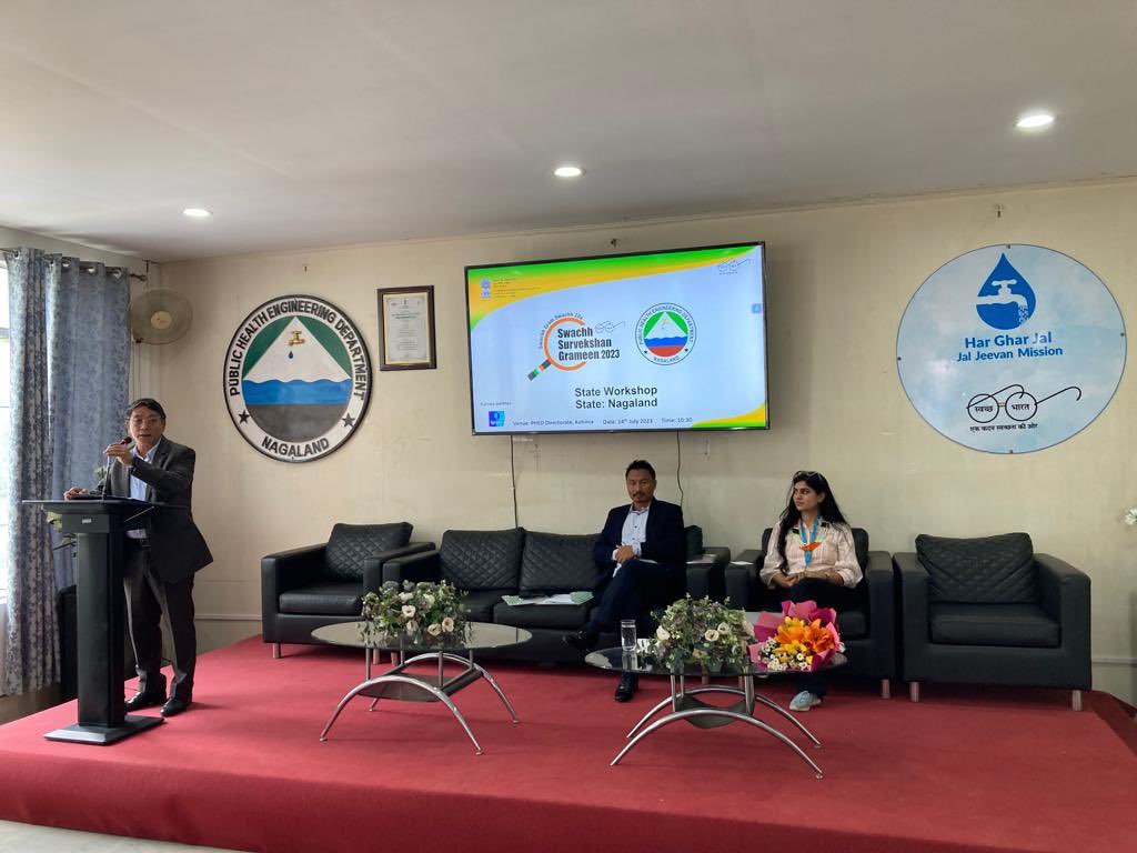 NagalandSbmg's tweet photo. Swachh Survekshan Grameen 2023 State Level Workshop held at PHED Directorate organized by WSSO, PHED Nagaland. Resource person: Smti. Rupali Mishra, Research Manager: Ipsos https://t.co/LIxbhRoa11