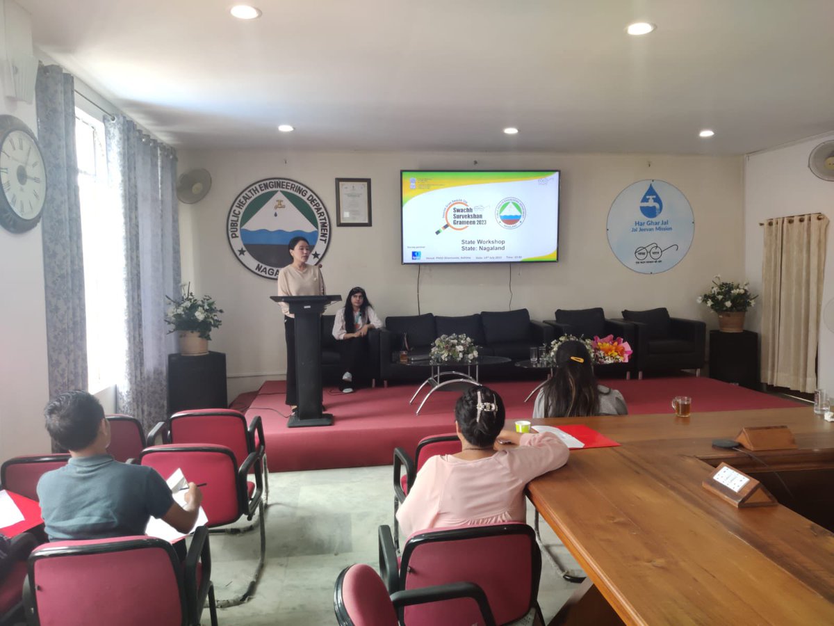 NagalandSbmg's tweet photo. Swachh Survekshan Grameen 2023 State Level Workshop held at PHED Directorate organized by WSSO, PHED Nagaland. Resource person: Smti. Rupali Mishra, Research Manager: Ipsos https://t.co/LIxbhRoa11