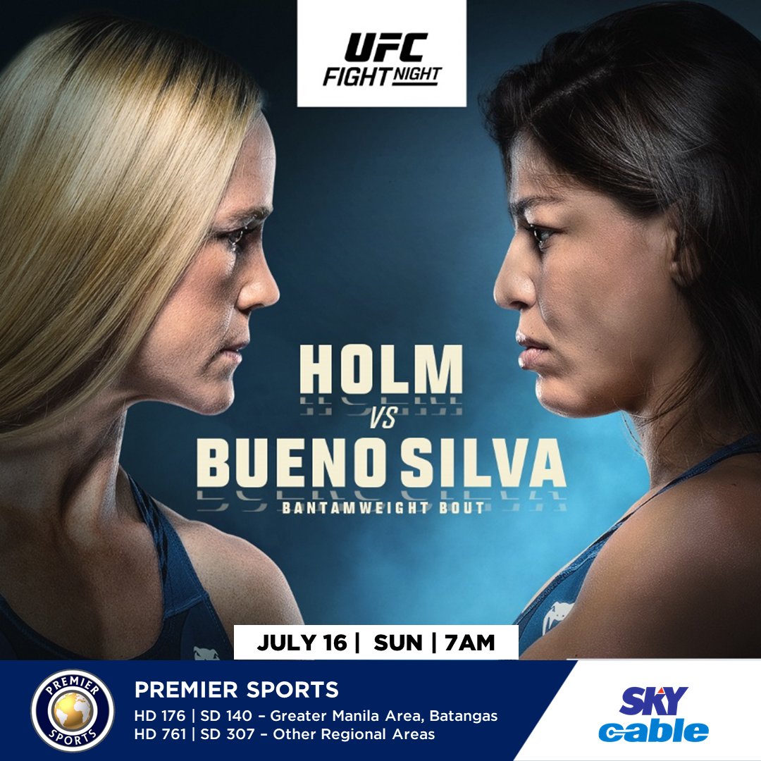 Catch UFC Fight Night: Holm vs Bueno Silva, July 16, Sunday, 7am, Live on Premier Sports!

#UFC #UFCFN #WhatOnSKY

Add Premier Sports to your SKYcable plan! Visit https://t.co/QfV2TliSx1 to subscribe! https://t.co/FePpdrnCPh