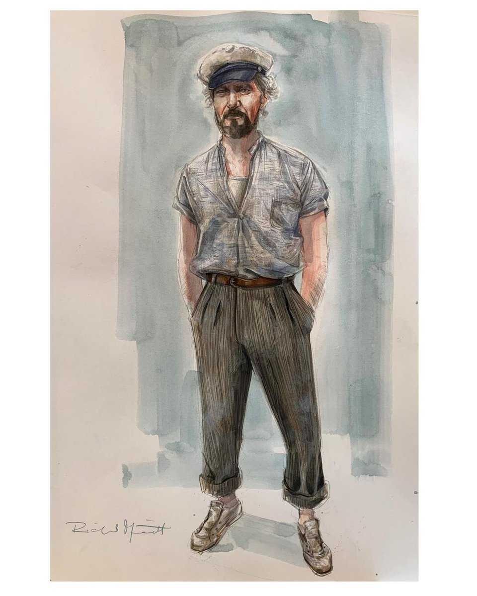 Renaldos’ costume illustration by Richard Merritt on Joanna Johnston design. . . #indianajones  #indianajonesandthedialofdestiny #costumedesign #filmcostume