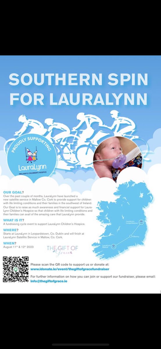Paddy Andrews (@paddyametis) on Twitter photo A good friend is cycling from Dublin to Mallow on Aug 11th to support the incredible work of the <a href="/LauraLynnHouse/">LauraLynn, Ireland's Children's Hospice</a> foundation. We’re looking to raise some funds to support the charity and any donations would be massively appreciated 🙏🏻 idonate.ie/event/thegifto… A good friend is cycling from Dublin to Mallow on Aug 11th to support the incredible work of the <a href="/LauraLynnHouse/">LauraLynn, Ireland's Children's Hospice</a> foundation. We’re looking to raise some funds to support the charity and any donations would be massively appreciated 🙏🏻 idonate.ie/event/thegifto…