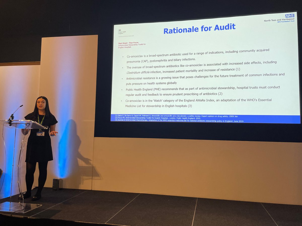 Sadie Scott from <a href="/NTeesHpoolNHSFT/">North Tees and Hartlepool NHS Foundation Trust</a> is up next in the Foundation Pharmacist Presentations 

Sadie's presentation looks at an audit to assess the appropriateness of co-amoxiclav prescribing for acute infections #GNPRC2023