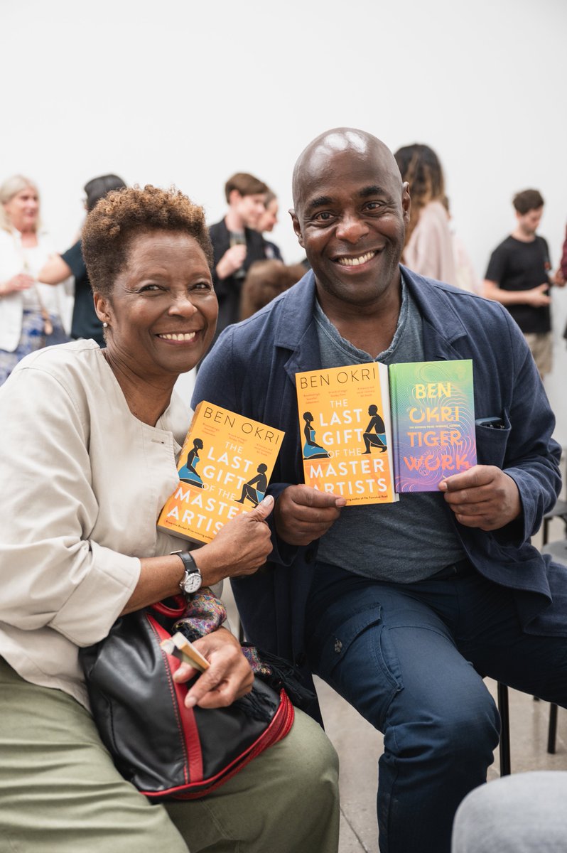HoZ_Books's tweet photo. What a night we had celebrating Sir @benokri's #TigerWork &amp; #TheLastGiftoftheMasterArtists at The White Cube! Readings, conversation, speeches, dance, music and many thought-provoking moments. Thanks to @_WhiteCube &amp; all who joined us. Pic credit Jérôme Favre, DGS Media https://t.co/RVvBtO8TB3