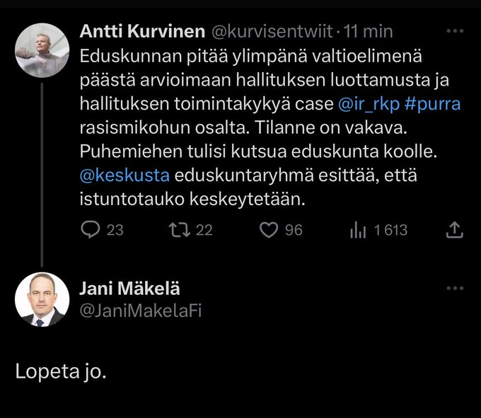 #persut eduskuntaryhmän pj. Mäkelä ottaa asian tosissaan.
@PetteriOrpo #perussuomalaiset #Purra #riikka #päivänmäkelä