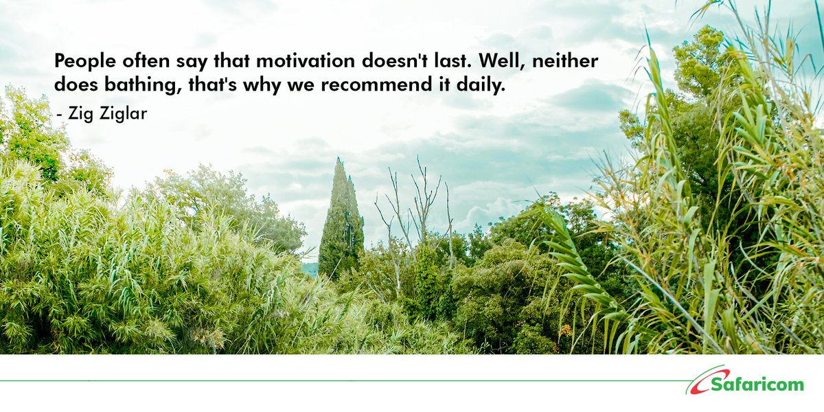 SafaricomPLC's tweet photo. We are the sum of our habits – practice finding inspiration daily to gain the consistency you need to achieve more this week. https://t.co/xFviRdDp8A