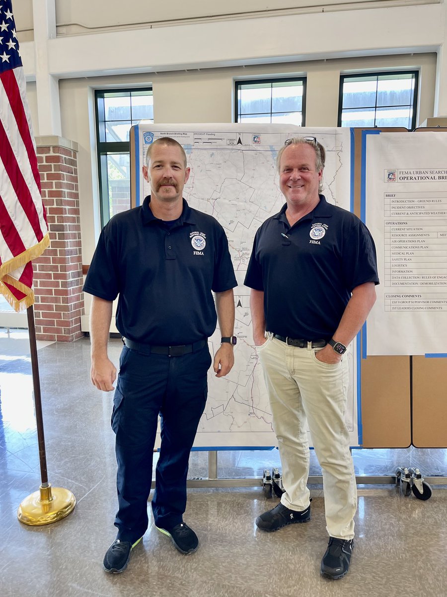 UTTF1's tweet image. Two of our UT-TF1 team members are currently deployed to Vermont as part of the FEMA White Incident Support Team to assist with the flooding operations. 

Keith Bevan-Deputy IST Lead
Embret Fossom-Planning Section Chief